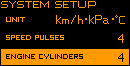 Number of cylinders setting