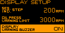 Warning buzzer setting
